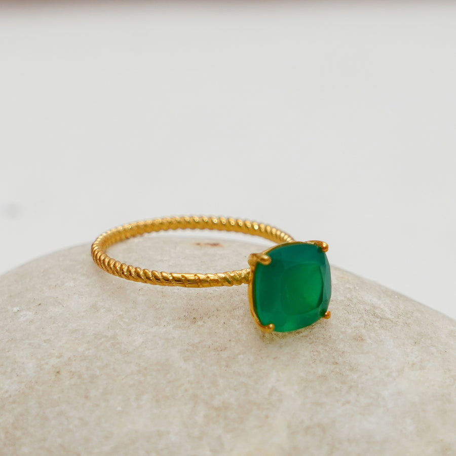 Eternal Flame Green Onyx Ring - Bombae Bling Jewels